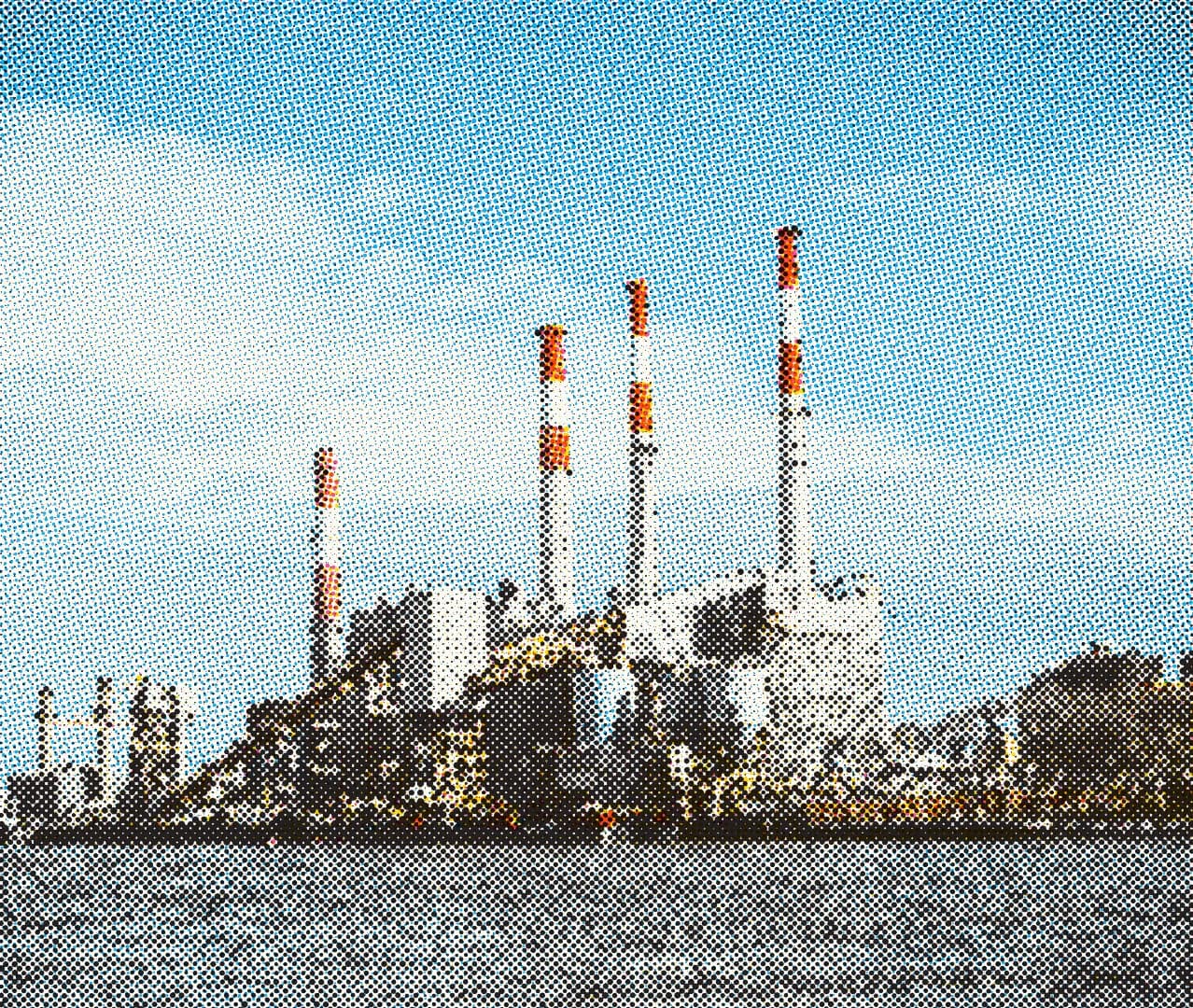 Halftone image of an industrial facility