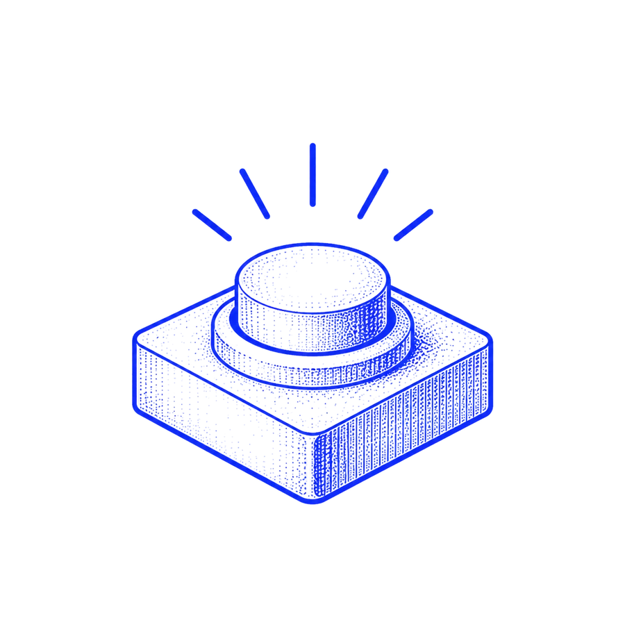Illustration: a glowing lightbulb rising from a tiered pedestal, representing instant answers